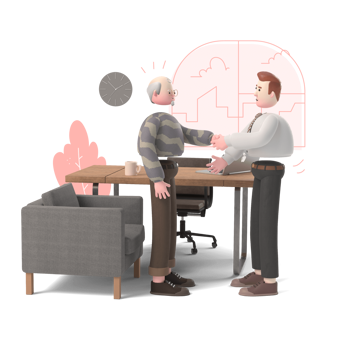 workflow office business meeting workspace desk consultation client customer